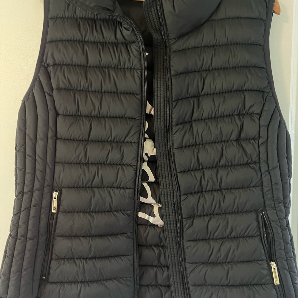 Tommy Hilfiger Black Quilted Vest with Stand-Up Collar